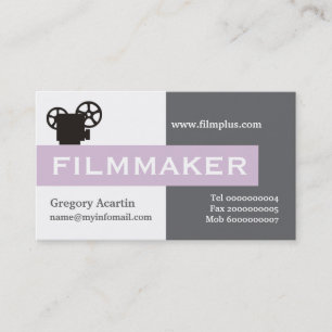 Filmmaker grau, weiß, lila visitenkarte