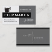 Filmmaker grau, weiß, schwarz auffällig visitenkarte (Vorne/Hinten)