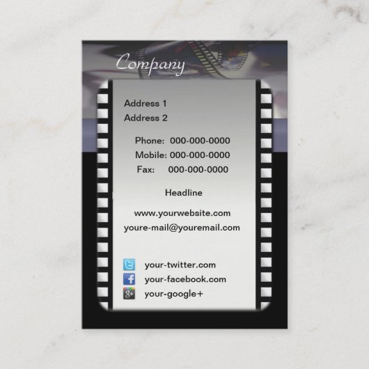 Filmmaker-Visitenkarte Visitenkarte (Vorderseite)