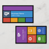 Filmmaking Studio - farbenfrohe Fliesen kreativ Visitenkarte (Vorne/Hinten)