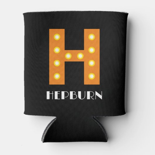 Filmmarqué, kundenspezifische Glühbirne, Monogramm Dosenkühler (Vorderseite)