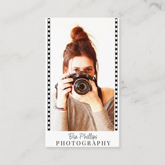 Filmmasken Sie Ihre Foto- und Logo-Fotografie Visitenkarte (Vorderseite)