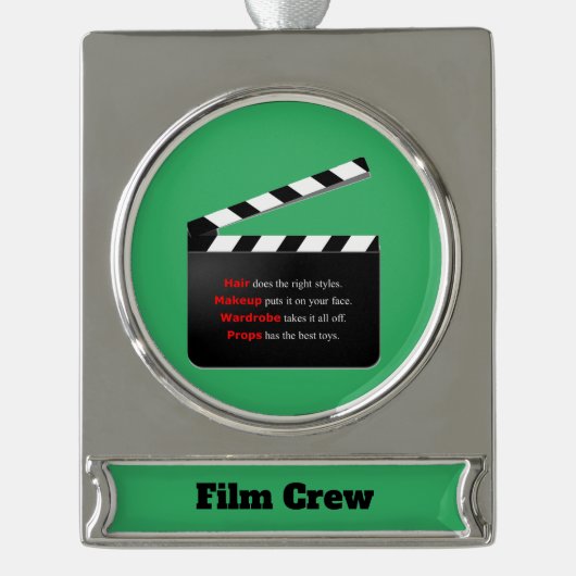 Filmmaterial Crew Swinghaar und Makeup Banner-Ornament Silber (Vorderseite)