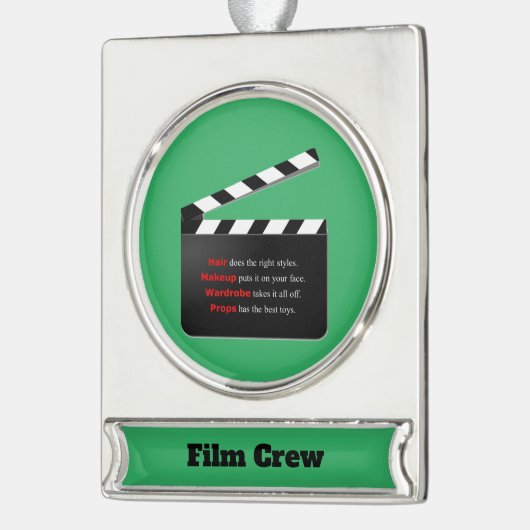Filmmaterial Crew Swinghaar und Makeup Banner-Ornament Silber (Links)