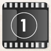 Filmmaterial Reel Custom Number Countdown Theater Rechteckiger Pappuntersetzer (Vorderseite)