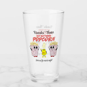 Filmmusik Theater Spaß Popcorn Mascots Pint Beer Glas