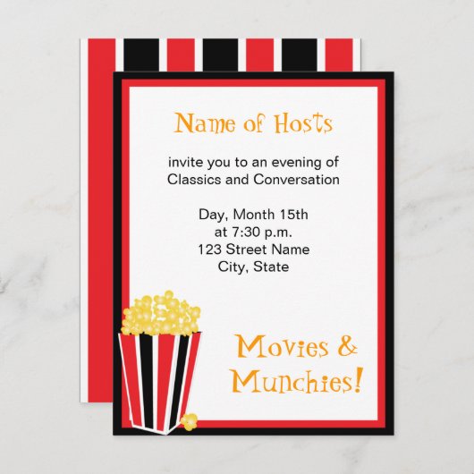 Filmnacht Einladung (Vorne/Hinten)