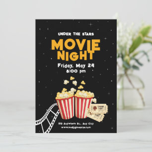 Filmnacht Flyer, Filmnacht Geburtstagsfeier  Einladung