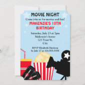 Filmnacht Geburtstag Einladung (Vorderseite)