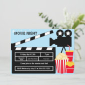 Filmnacht Geburtstag Einladung (Stehend Vorderseite)