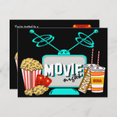 Filmnacht Geburtstagsfeier Einladung (Vorne/Hinten)