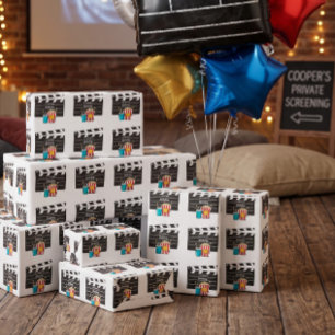 Filmnacht-Geburtstagsfeier für Jungen Geschenkpapier