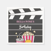 Filmnacht-Geburtstagsfeier für Mädchen Serviette (Vorderseite)