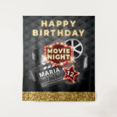 Filmnacht Luxus Geburtstag Wandteppich (Vorderseite)
