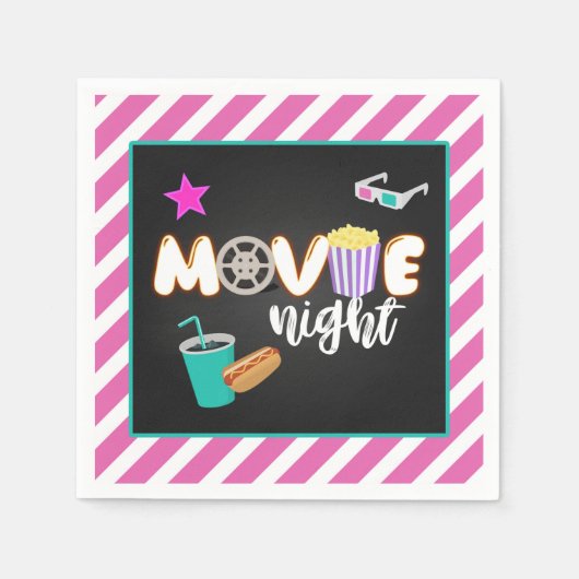 Filmnacht Napkin - Mädchen Serviette (Vorderseite)