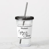 Filmnacht personalisierter Name Schwarz Acryltrinkbecher (Rückseite)