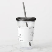 Filmnacht personalisierter Name weiß grau Acryltrinkbecher (Links)