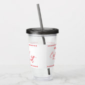 Filmnacht personalisierter Name weiß rot Acryltrinkbecher (Links)