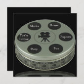 Filmnacht zum Geburtstag Einladung (Vorne/Hinten)