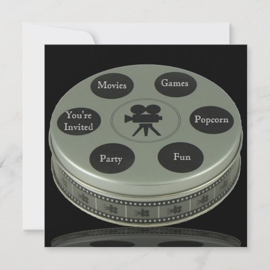 Filmnacht zum Geburtstag Einladung (Vorderseite)