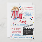 Filmnacht zum Geburtstag Einladung, Kino Einladung (Vorderseite)