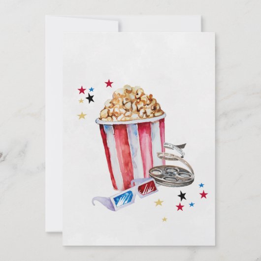 Filmnacht zum Geburtstag Einladung, Kino Einladung (Rückseite)