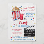 Filmnacht zum Geburtstag Einladung, Kino Einladung (Vorne/Hinten)