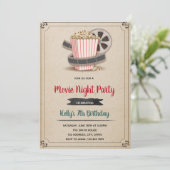 FilmnachtParty Einladung (Stehend Vorderseite)