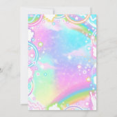 Filmnachtsläepunder Pastell Rainbow Birthday Einladung (Rückseite)