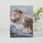 Filmplakat Hochzeit Foto Moderner Minimalist Save The Date (Stehend Vorderseite)