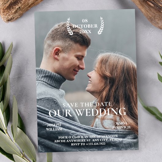 Filmplakat Hochzeit Foto Moderner Minimalist Save The Date