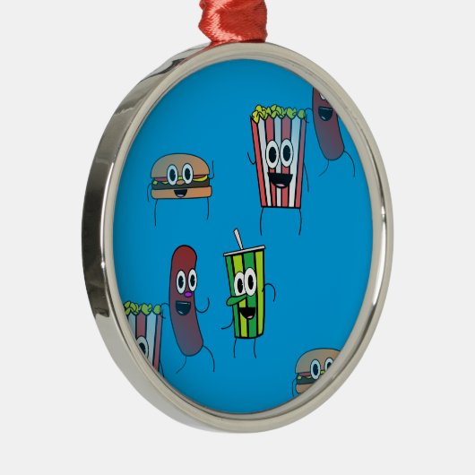 Filmpopcorn Silbernes Ornament (Rechts)