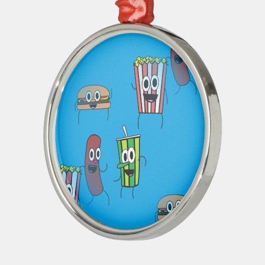 Filmpopcorn Silbernes Ornament (Links)