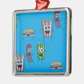 Filmpopcorn Silbernes Ornament (Links)