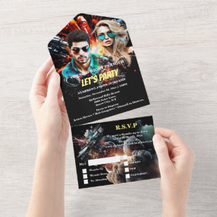 Filmposter Action Drama Erwachsene Geburtstagspart All In One Einladung
