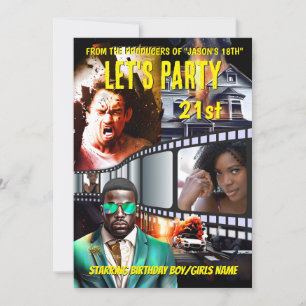 Filmposter DIY Foto-Held Spionage Thriller Erwachs Einladung