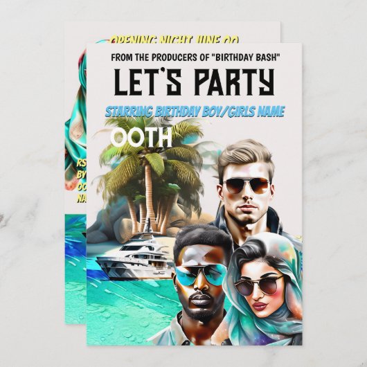 Filmposter Spionage-Kritiker Erwachsene Geburtstag Einladung (Vorne/Hinten)