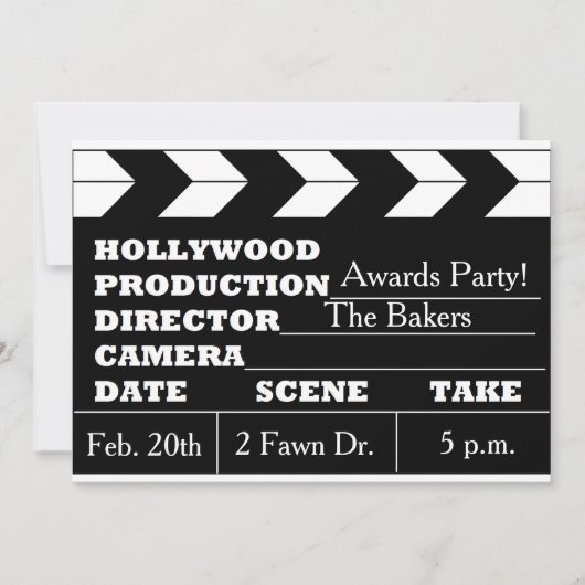 Filmpreis-Party Einladungen (Vorderseite)