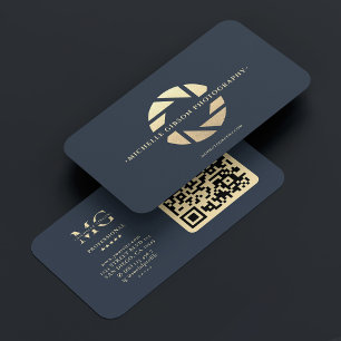 Filmproduzent Cinematographin Charcoal Blue Camera Visitenkarte