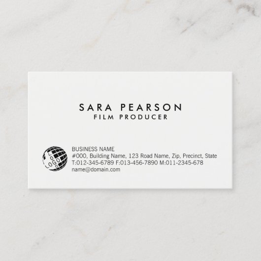 Filmproduzent Entertainment Business Card Visitenkarte (Vorderseite)