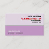 Filmproduzent/Regisseur/Filmproduzent/Visitenkarte Visitenkarte (Rückseite)