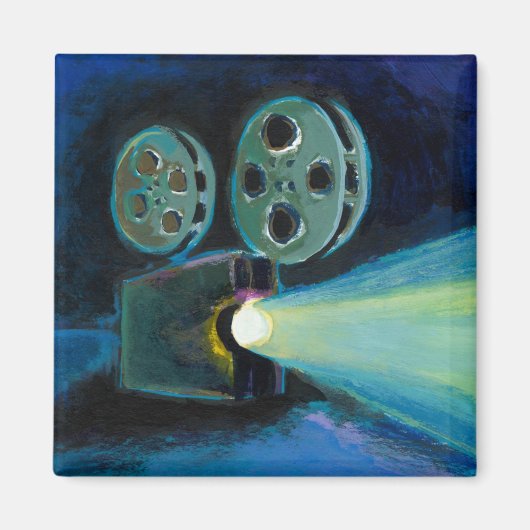 Filmprojektor bunt ausdrucksstarke Malkunst Magnet (Vorne)