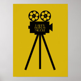 Filmprojektor Hollywood Happy Birthday Poster