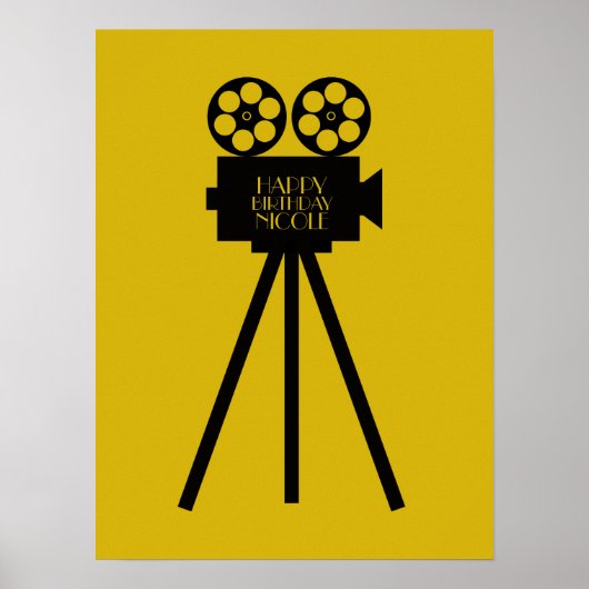 Filmprojektor Hollywood Happy Birthday Poster (Vorne)