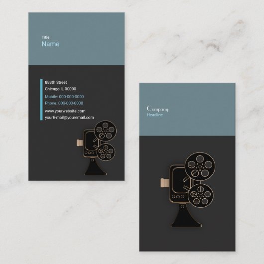 Filmprojektor Visitenkarte (Vorne/Hinten)