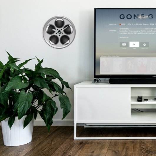 Filmregal Zuhause Theater Runde Wanduhr