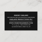 Filmregisseur Visitenkarte (Rückseite)