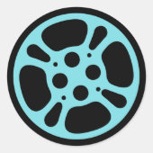 Filmrolle / Filmaufkleber (blau) Runder Aufkleber (Vorderseite)