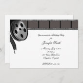 Filmrolle in Schwarz-Weiß-Party Einladung (Vorne/Hinten)