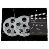 Filmrolle, Klapperboard große Geschenktasche Geschenktüte (Vorderseite)